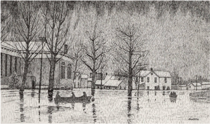 Herbert Fall Flood Scene (1000x493), Png Download