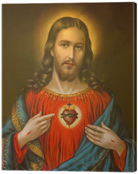 Typical Catholic Image Of Heart Of Jesus Christ Canvas - Jesus Christ (400x400), Png Download