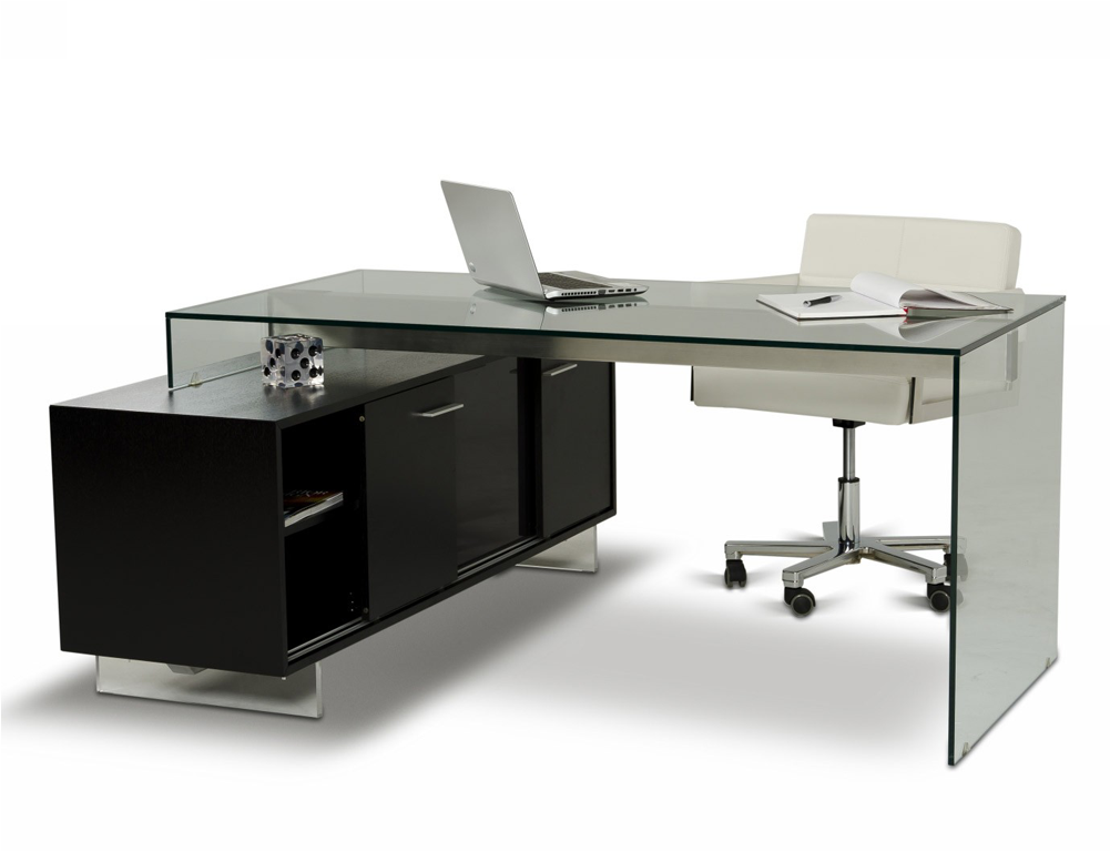 Office - Vig Furniture Modrest Alaska Black Oak Office Desk (1000x1000), Png Download
