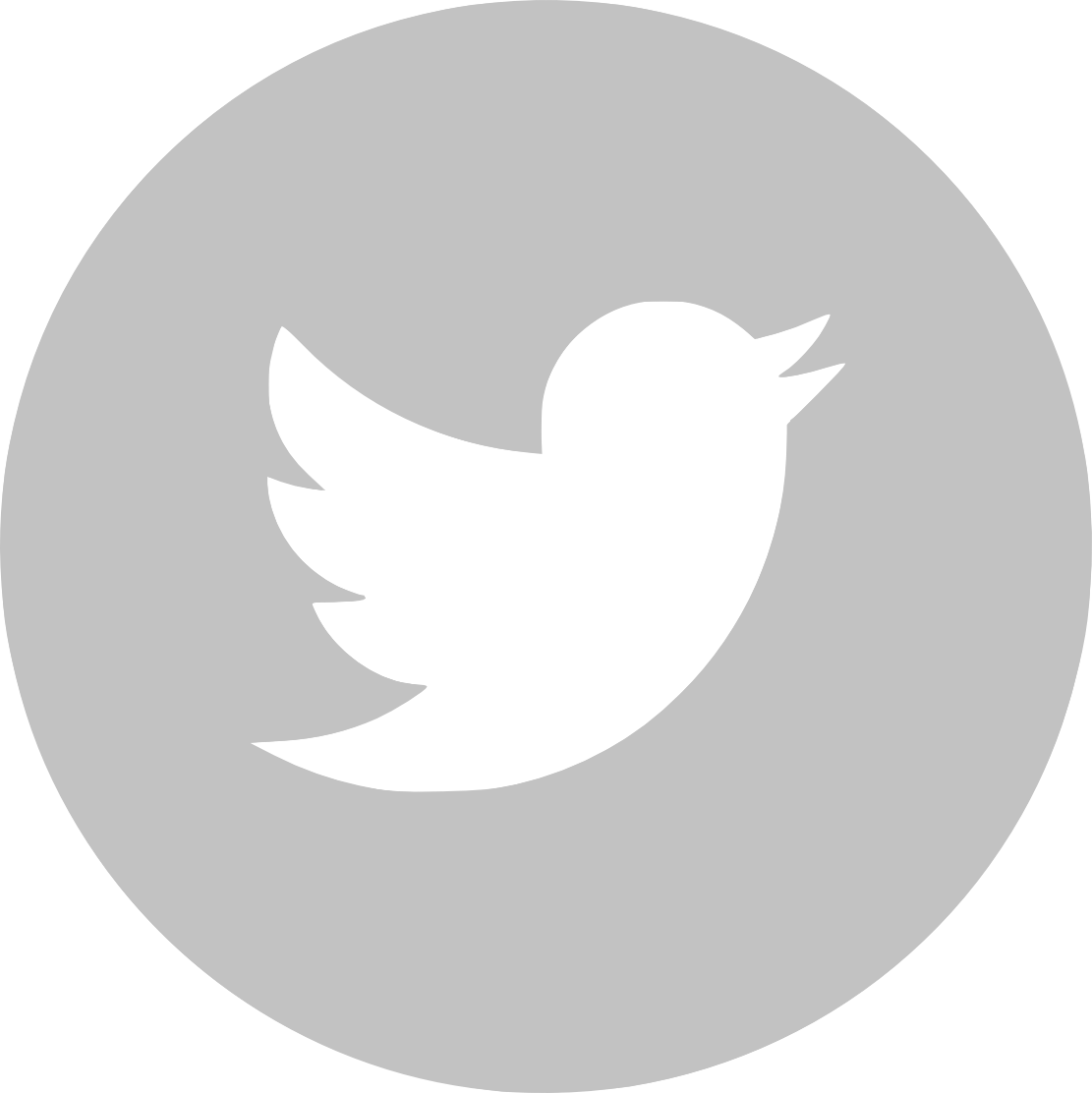 Twitter Logo White Vector - Facebook Logo Grey Round (1111x1112), Png Download