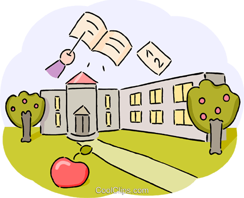 School Buildings Royalty Free Vector Clip Art Illustration - Cartoon (480x390), Png Download