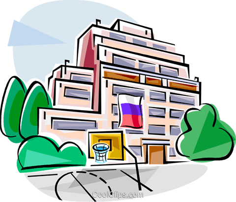 Russian School Building Royalty Free Vector Clip Art - Drawing (480x411), Png Download