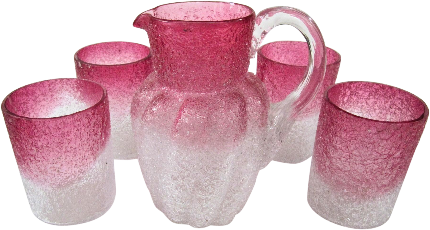 Boston And Sandwich Overshot Crackle Clear To Cranberry - Vase (1810x1810), Png Download
