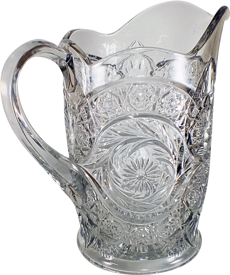 Antique Cut Glass Milk Pitcher Circa Early 1900's Found - Glass (955x955), Png Download