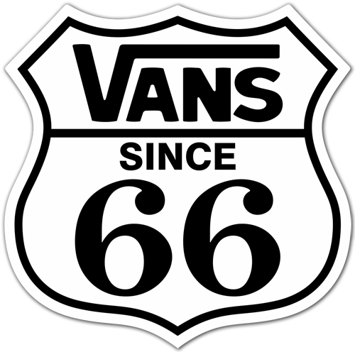 Sticker Vans Since 66 2 - Historic Route 66 Metal Sign - 32cm X 40cm, Vintage (500x496), Png Download