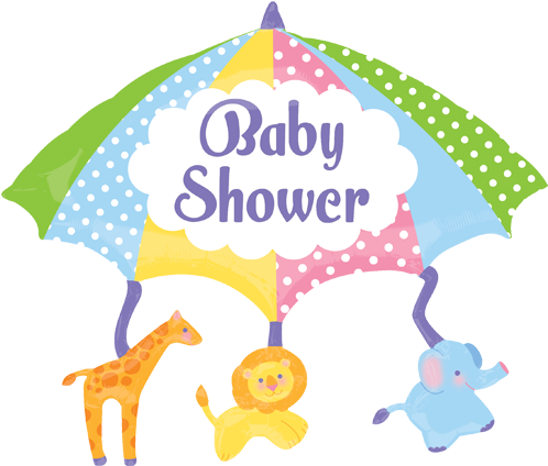 Unisex Baby Shower - 32" Baby Shower Mobile Jumbo Balloon - Mylar Balloons (500x500), Png Download