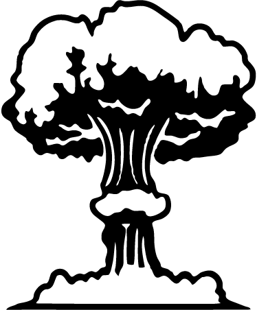 Clip Library Download Drawing Explosions Sad - Walldecal Vinyl Mushroom Cloud Toilet Seat Wall Sticker (374x452), Png Download