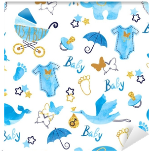 Baby Shower Boy Seamless Pattern - Vector Graphics (400x400), Png Download