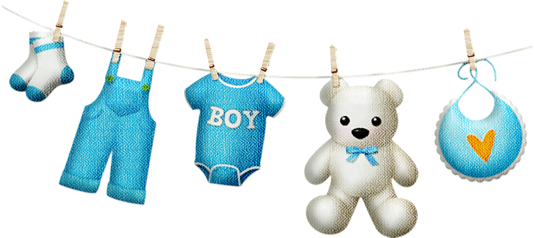 Baby Clothes, Onesies, Shop, Template - Clip Art Boy Baby Clothesline (763x340), Png Download