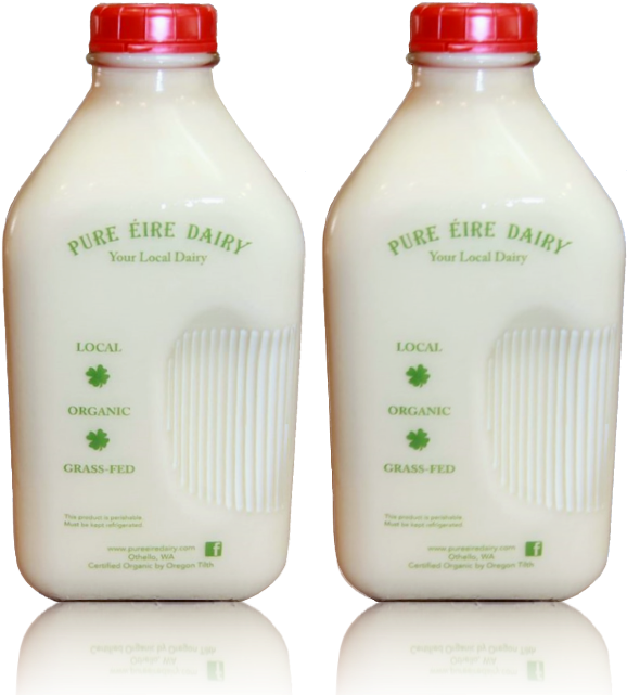 Glass Bottles Of Pure Eire Dairy Farm Fresh Milk - Pete's Milk Delivery (1280x764), Png Download