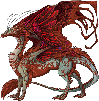 Flight Rising - Red Fire Female Dragon (350x350), Png Download