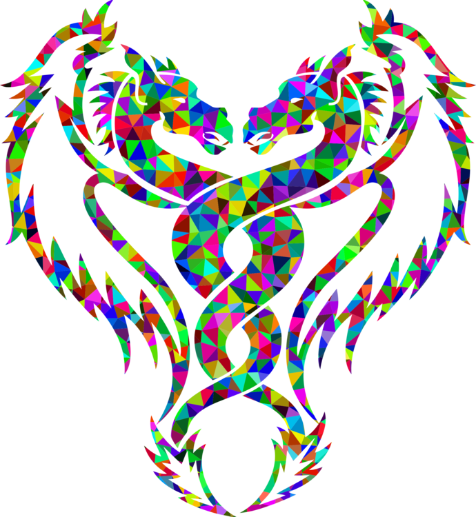 Vector Black And White Stock Tattoo Decal Sticker Computer - Black And White Dragon Tattoo Design (690x750), Png Download