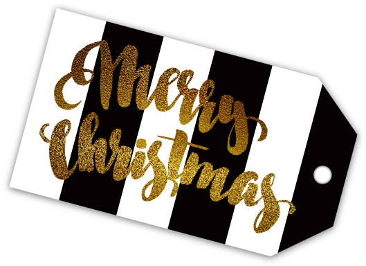 Black Stripe Tag - Christmas Day (600x600), Png Download
