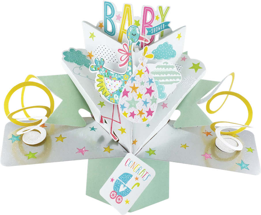 Baby Shower Pop-up Greeting Card - Second Nature Pop Up Baby Shower Card (1024x836), Png Download
