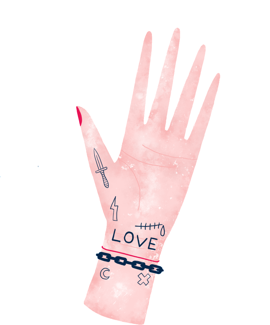 Harajuku Wind Tattoo Hand-painted Transparent Material - Portable Network Graphics (1024x1233), Png Download