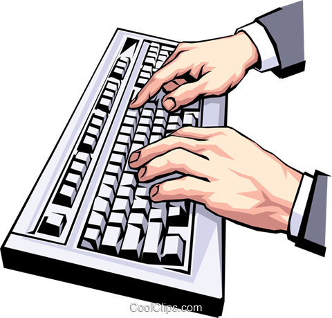 Picture Transparent Library Collection Of Hands On - Typing Clip Art (480x459), Png Download