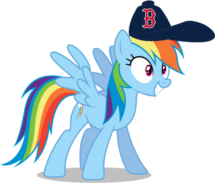 Rainbow Dash Images Rainbow Dash Wearing A Boston Red - Rainbow Dash Wearing Hat (801x687), Png Download