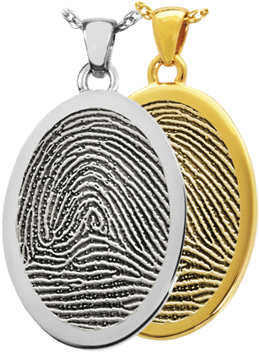 Wholesale B&b Oval Rim Fingerprint Jewelry In Silver - Fingerprint Pendant (500x500), Png Download