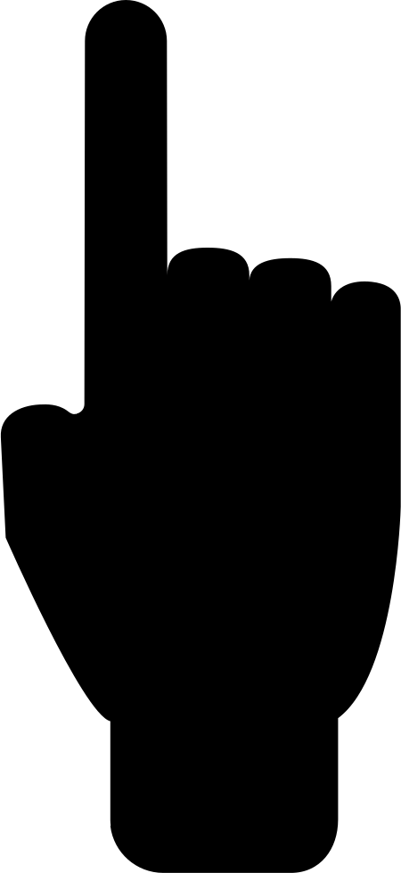 Pointing Hand Silhouette At Getdrawings - Silhouette Of Hand Pointing (450x980), Png Download