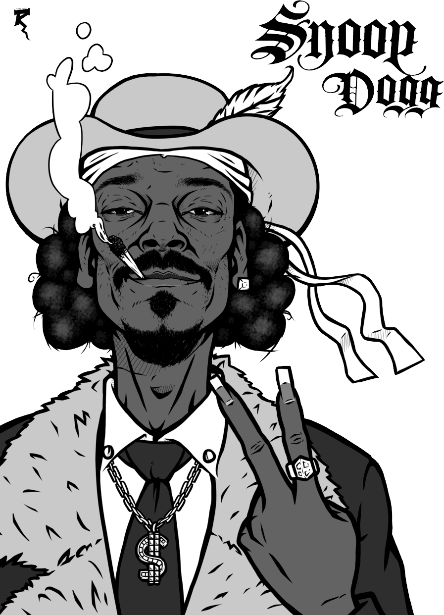 Snoop Dogg Cartoon Drawing (897x1242), Png Download