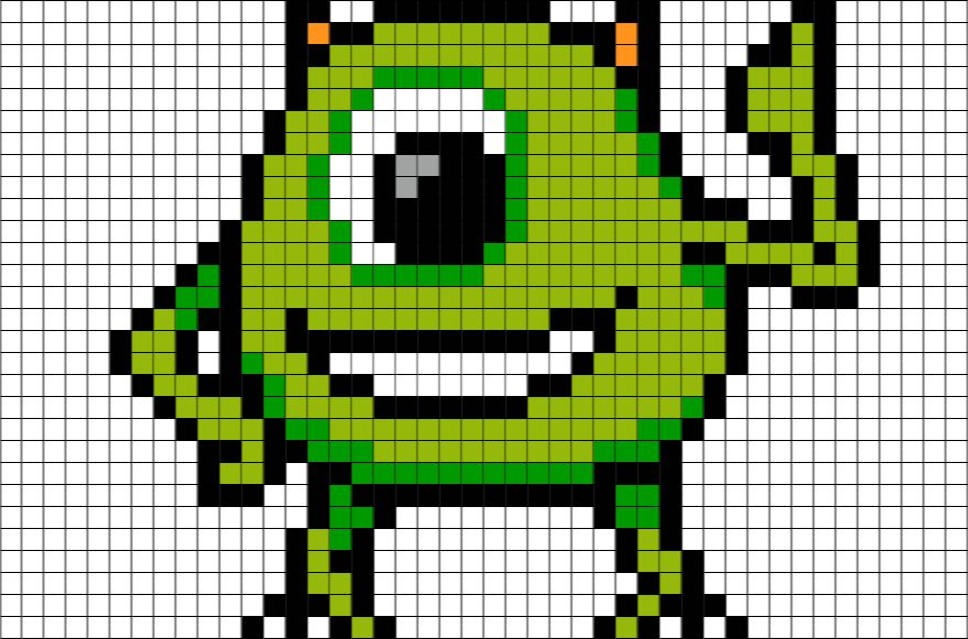 Pixel Art Monster Inc (880x581), Png Download