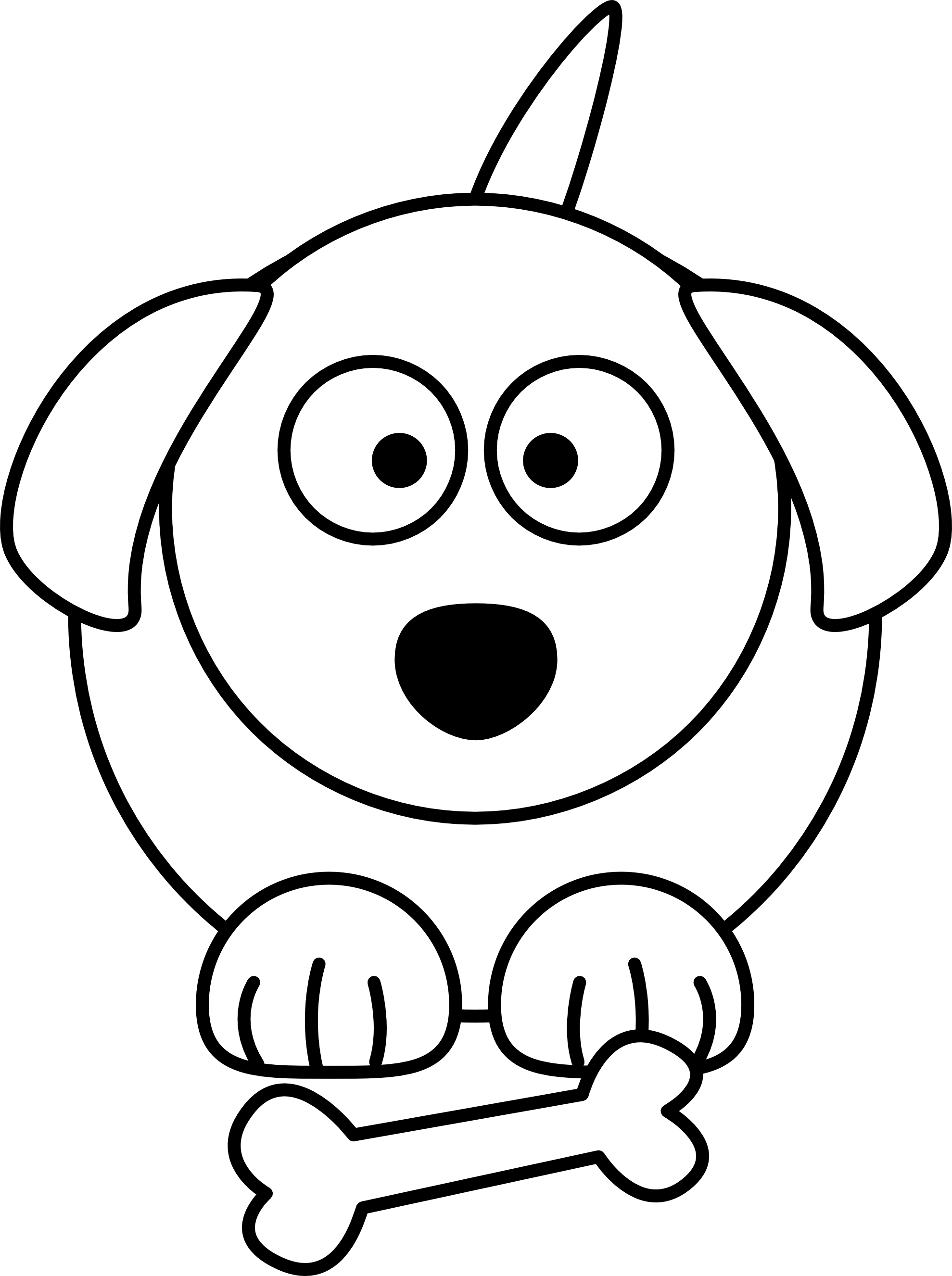 21 Black And White Cartoon Animals Free Cliparts That - Cartoon Dog Line Drawing (1979x2653), Png Download