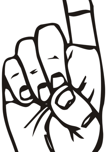 1356 Clipart Hand Pointing Finger - Finger Pointing Up Vector (353x500), Png Download