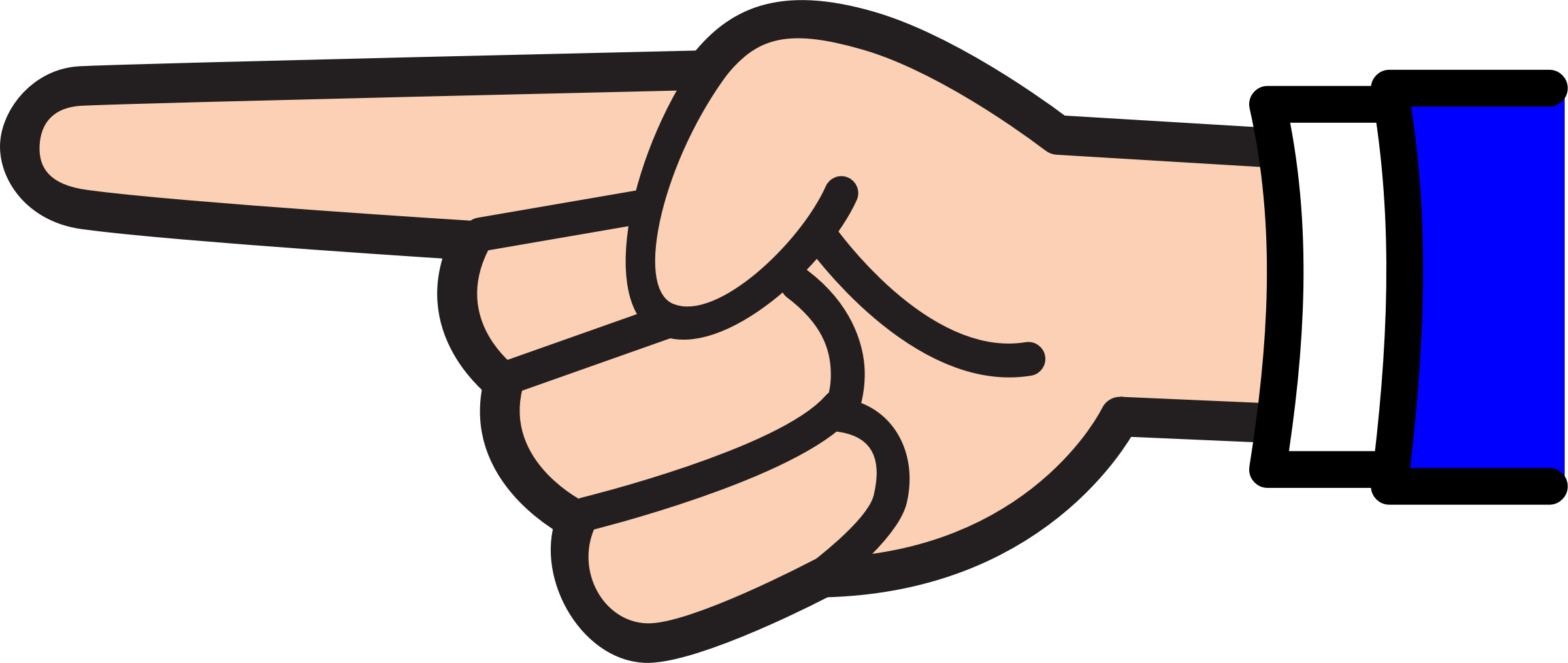 Finger Point Clip Art - Clipart Pointing Finger (2400x1015), Png Download
