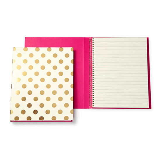 Kate Spade New York Gold Dot Notebook - Kate Spade New York Spiral Notebook Gold (540x800), Png Download