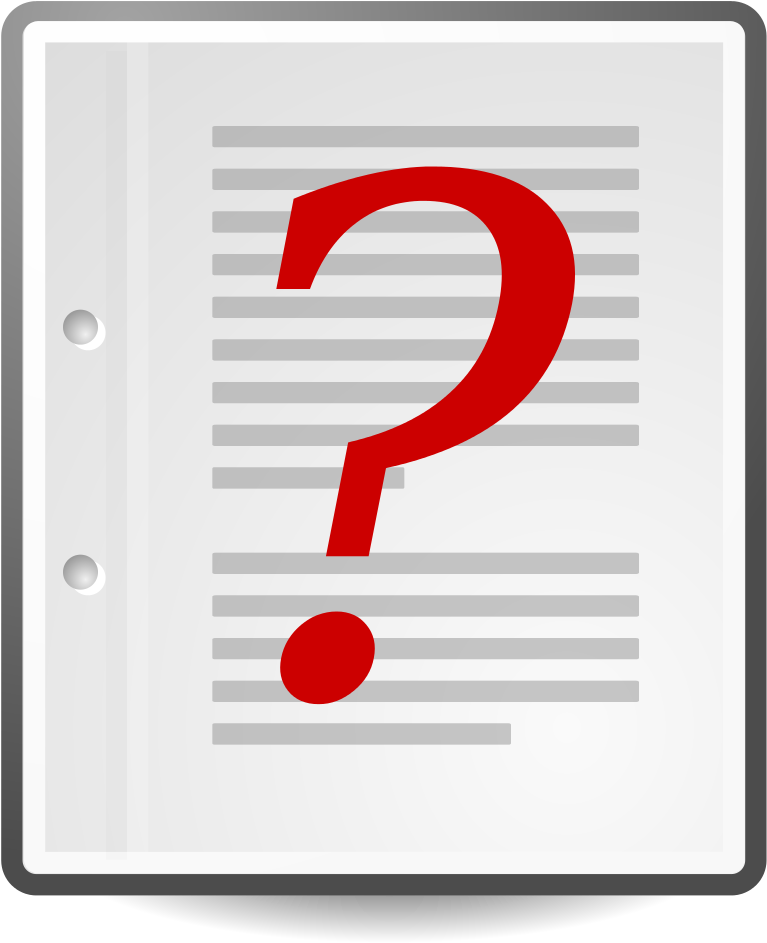 Text Document With Red Question Mark - Document With Question Mark (1024x1024), Png Download