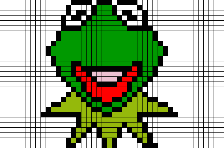 Pepe Meme Pixel Art Grid
