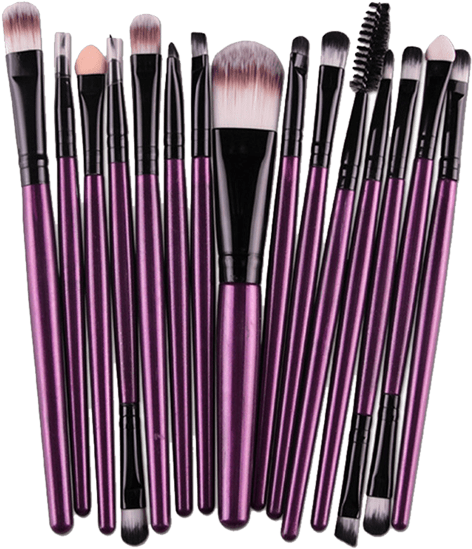 Set Brush Makeup Dropshiper,set Brushes Makeup Dropshiper,dropshipping - Stylish Multifunction 15 Pcs Plastic Handle Nylon Makeup (700x931), Png Download