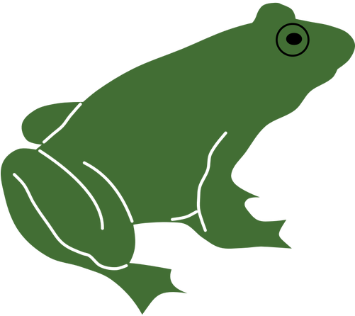 Bullfrogs Silhouette American Bullfrog Tree Frog - Frog Silhouette Green (386x340), Png Download