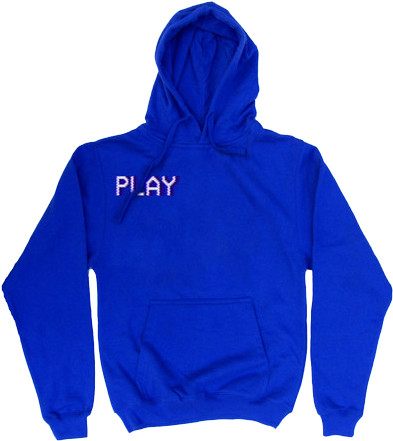 Blue Vhs Play Png Transparent Hoody - Hoodie (418x450), Png Download