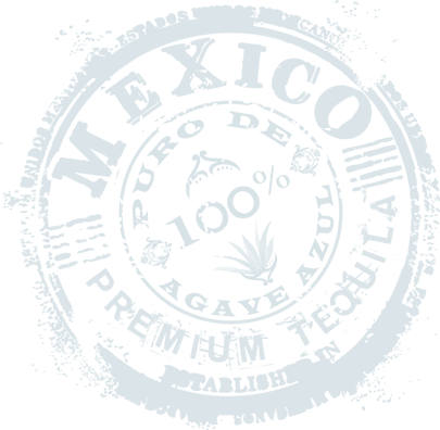 100% Blue Agave Tequila - Tequila Stamp Logo (405x396), Png Download