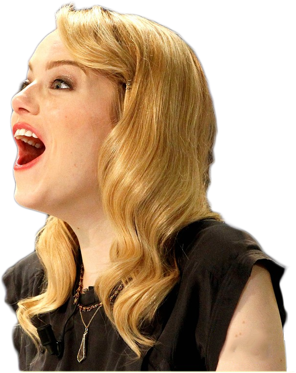 Emma Stone Laughing In Disbelief - Emma Stone Laughing (607x765), Png Download