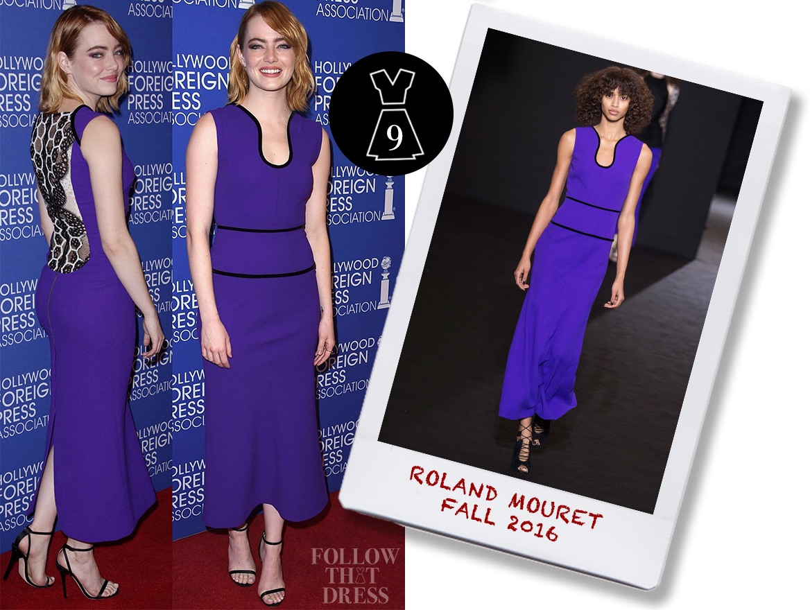 Emma Stone In Roland Mouret Fall - Formal Wear (1168x880), Png Download