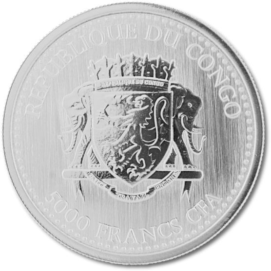 1 Oz Congo Silverback Gorilla (570x570), Png Download