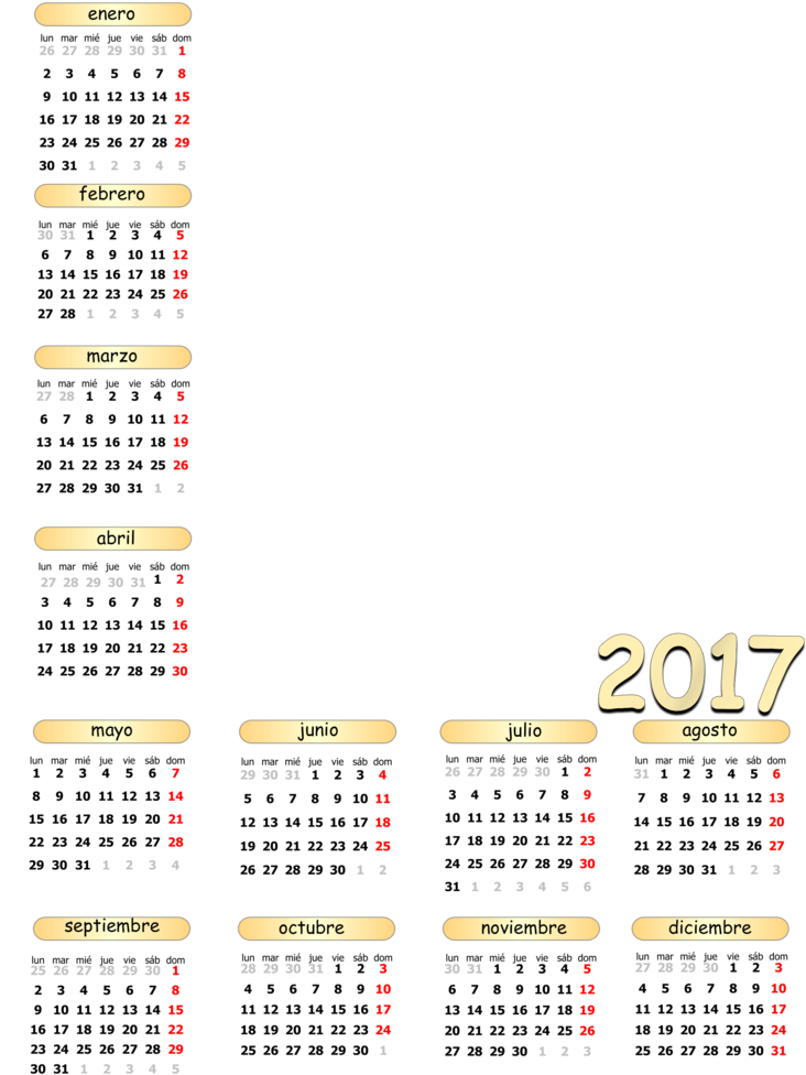 Calendario Png 2017 (751x1063), Png Download