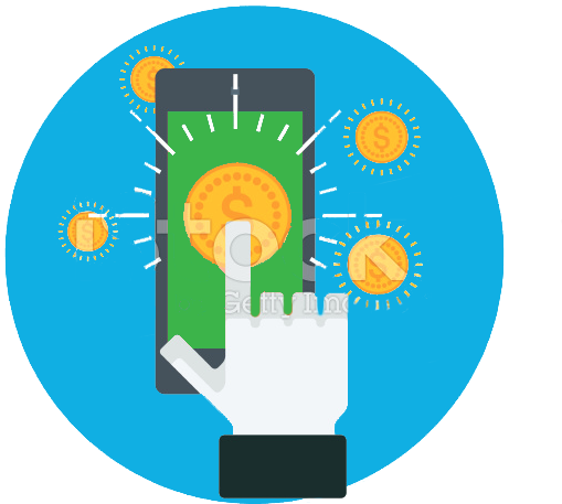 Stock Illustration 74950313 Mobile Commerce Theme Flat (556x556), Png Download