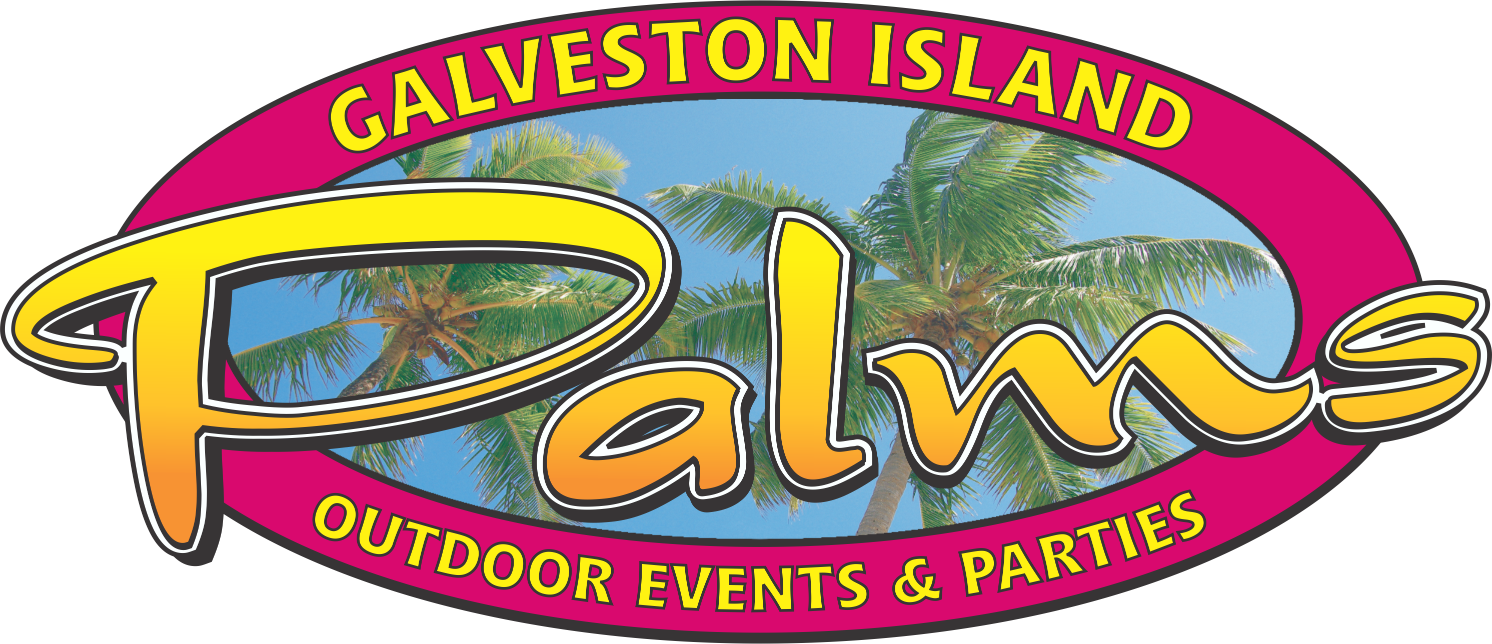 Galveston Island Palms (2983x1288), Png Download