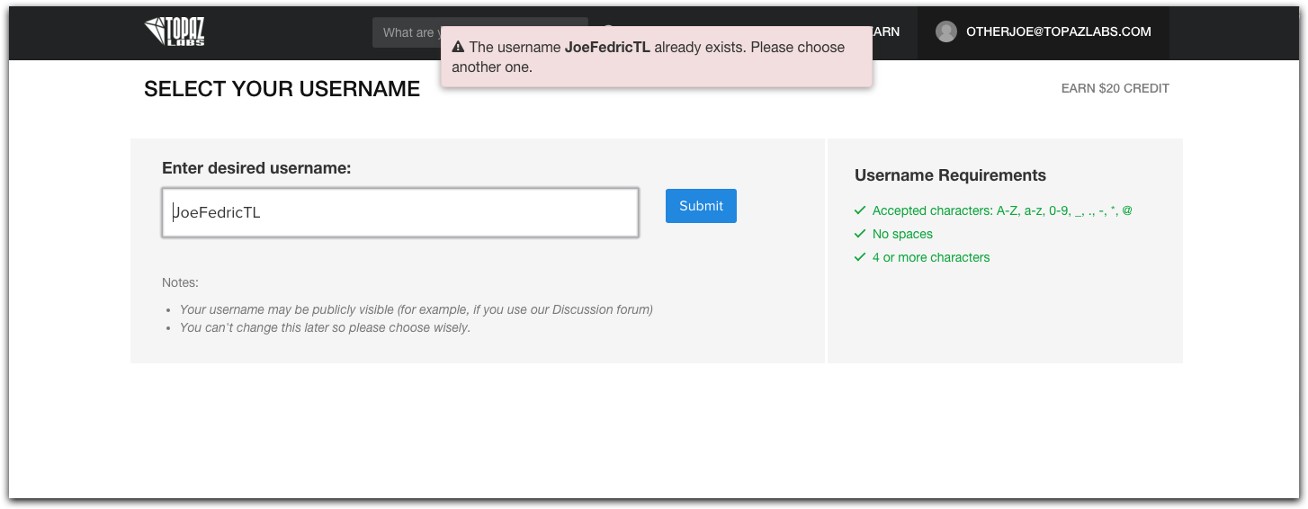 If The Username Is Not Available You Will See The Following (1579x602), Png Download