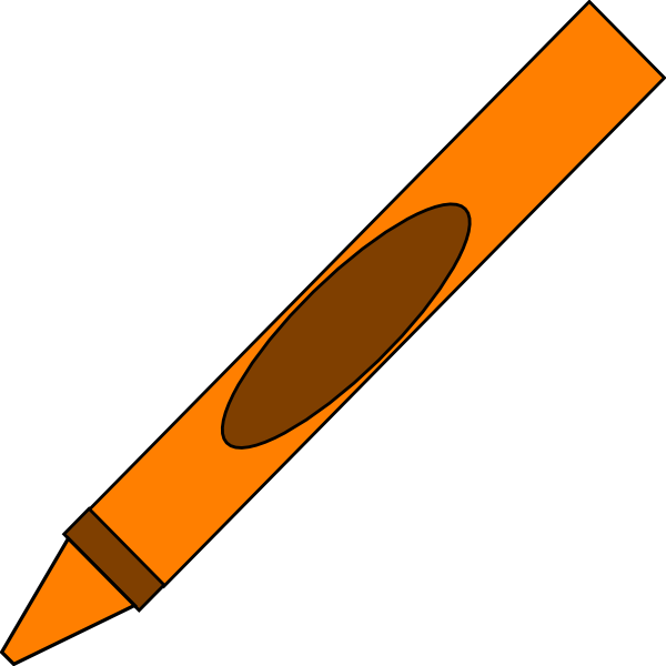 Crayon Clipart Orange Crayon (600x600), Png Download