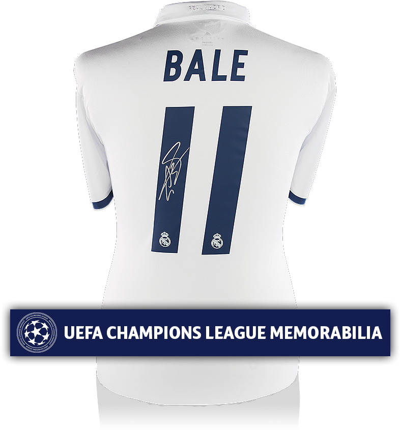 Gareth Bale Official Uefa Champions League Signed Real (870x890), Png Download