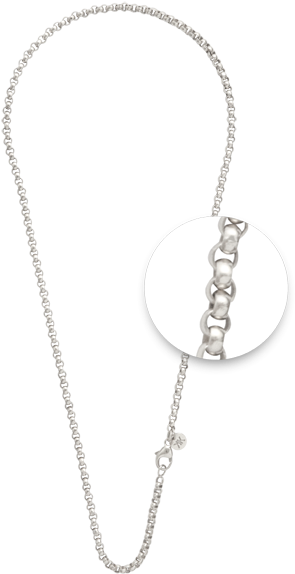 Nikki Lissoni Necklace Small Link Silver Plated 60cm (600x600), Png Download