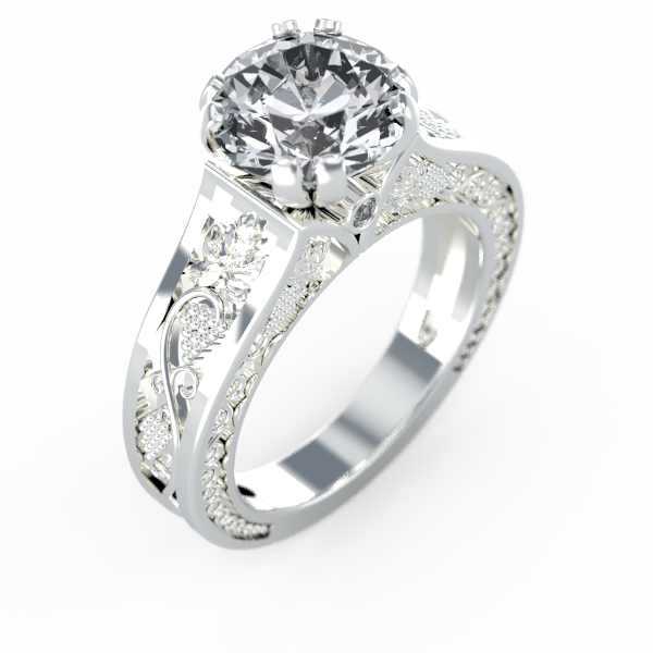 0 Carat Diamond Engagement Ring (600x600), Png Download