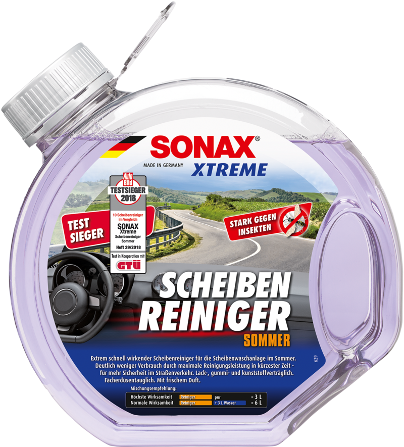 02724000 Sonax Xtreme Scheibenreiniger Sommer 3l (1180x885), Png Download
