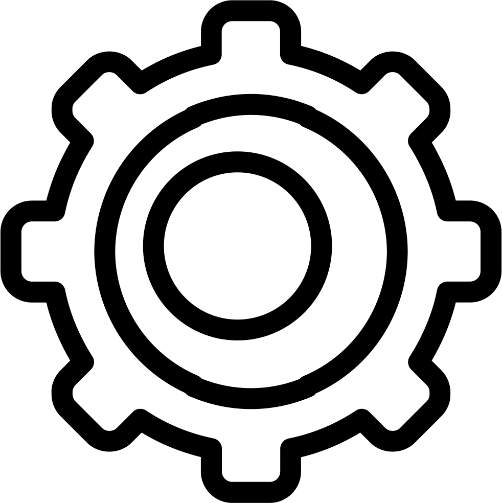 Settings Gear Symbol Outline In A Circle Svg Png Icon (982x984), Png Download