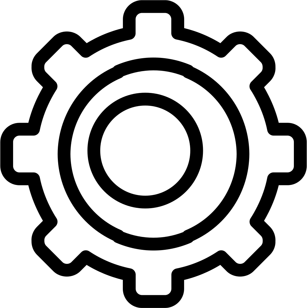Download Settings Gear Symbol Outline In A Circle Svg Png Icon PNG ...