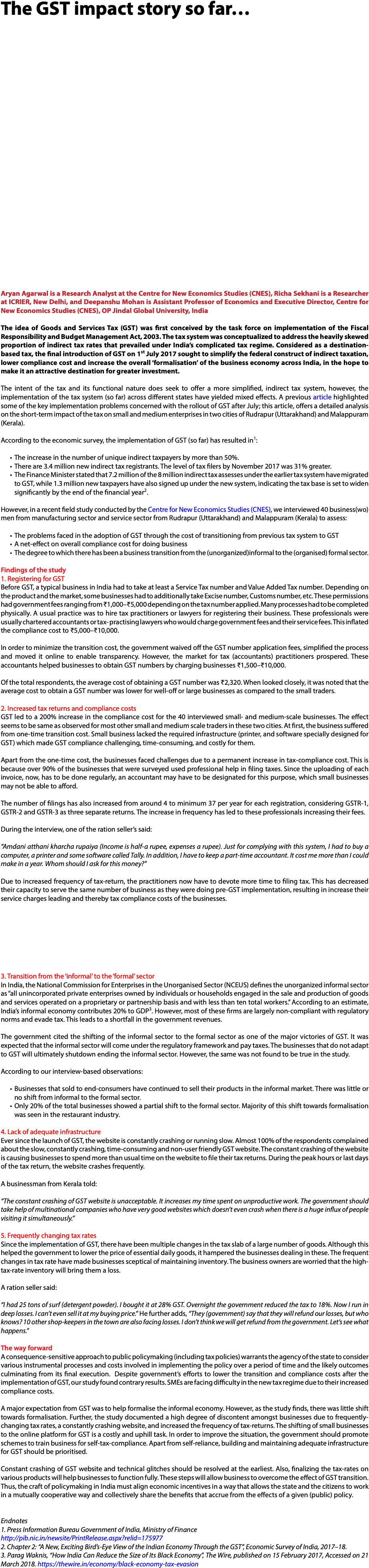The Gst Impact Story So Far Aryan Agarwal Is A Research (922x3946), Png Download